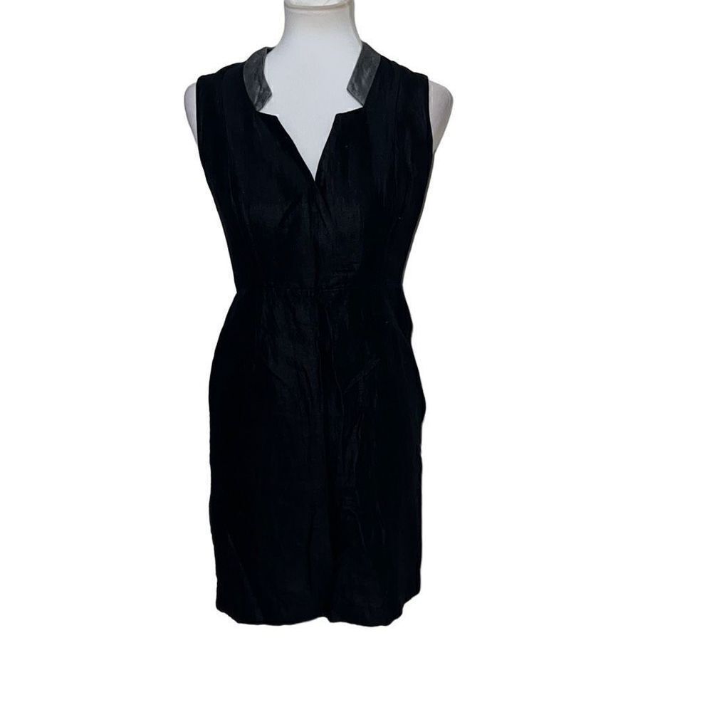 Ports 1961 Sleeveless V-Neck Surplice Shift Dress Cotton, Silk Lining sz S Small